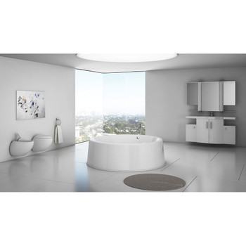 Malibu Addis Round Combination Whirlpool and Massaging Air Jet Bathtub, 69-Inch by 69-Inch by 21-Inch