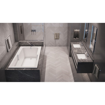Malibu Coronado Rectangle Soaking Bathtub, 66-Inch by 32-Inch by 22-Inch