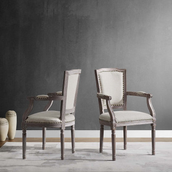 Modway Penchant Dining Armchair Upholstered Fabric Set of 2 EEI-3462-BEI Beige