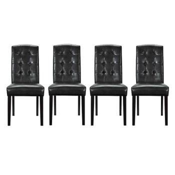 Modway Perdure Dining Chairs Vinyl Set of 4 EEI-3464-BLK Black