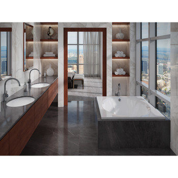 Malibu Delray ADA Rectangle Soaking Bathtub, 60-Inch by 42-Inch by 18-Inch
