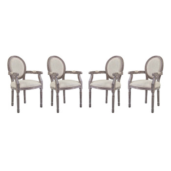 Modway Emanate Dining Armchair Upholstered Fabric Set of 4 EEI-3466-BEI Beige