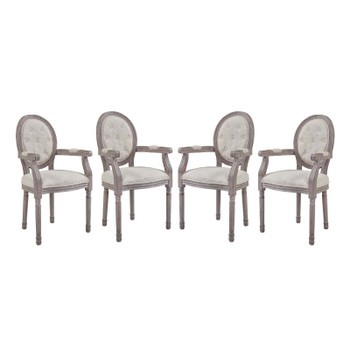 Modway Arise Dining Armchair Upholstered Fabric Set of 4 EEI-3471-BEI Beige