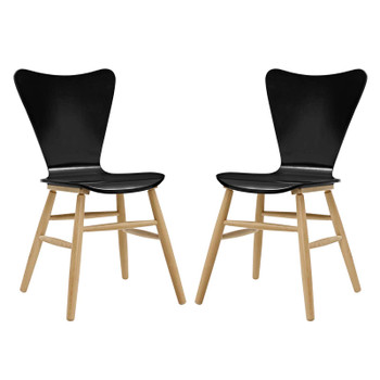 Modway Cascade Dining Chair Set of 2 EEI-3476-BLK Black