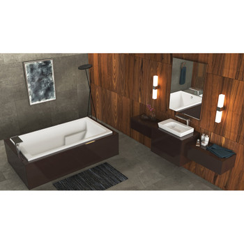 Malibu Galveston Rectangle Combination Whirlpool and Massaging Air Jet Bathtub, 72-Inch by 32-Inch by 22-Inch