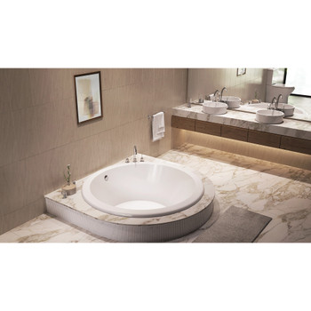 Malibu Morro Round Massaging Air Jet Bathtub, 69-Inch by 69-Inch by 19-Inch