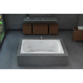 Malibu Oceanside Rectangle Massaging Air Jet Bathtub, 60-Inch by 42-Inch by 22-Inch