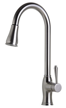 ALFI brand AB2043-BSS Traditional Solid Brushed Stainless Steel Pull Down Kitchen Faucet