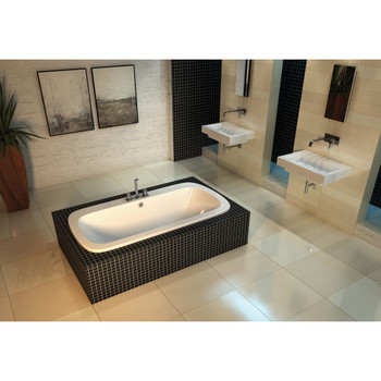 Malibu Skagen Rectangle Combination Whirlpool and Massaging Air Jet Bathtub, 66-Inch by 36-Inch by 22-Inch