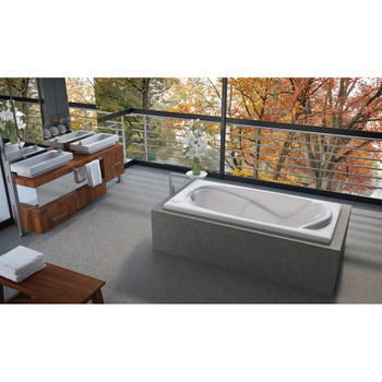 Malibu Tunnels Rectangle Massaging Air Jet Bathtub, 72-Inch by 36-Inch by 22-Inch