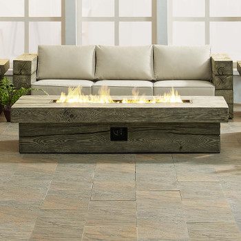 Modway Manteo 70" Rectangular Outdoor Patio Fire Pit Table EEI-3563-LGR Light Gray