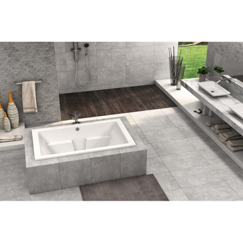 Malibu Westport Rectangle Whirlpool Bathtub, 66-Inch by 32-Inch by 22-Inch