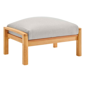 Modway Orlean Outdoor Patio Eucalyptus Wood Ottoman EEI-3701-NAT-LGR Natural Light Gray