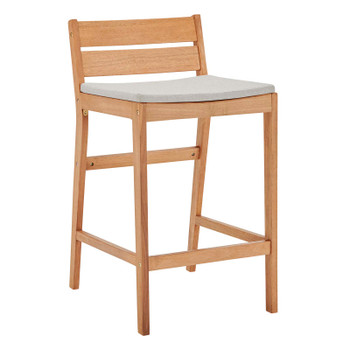 Modway Riverlake Outdoor Patio Ash Wood Bar Stool EEI-3716-NAT-TAU Natural Taupe