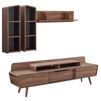 Modway Omnistand 2 Piece Entertainment Center EEI-3731-WAL-GRY-SET Walnut Gray