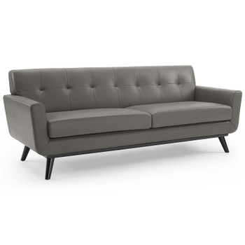 Modway Engage Top-Grain Leather Living Room Lounge Sofa EEI-3733-GRY Gray