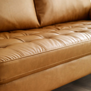 Modway Valour Upholstered Faux Leather Sofa EEI-3765-TAN Tan