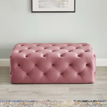 Modway Amour 48" Tufted Button Entryway Performance Velvet Bench EEI-3768-DUS Dusty Rose