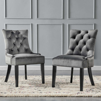 Modway Regent Tufted Performance Velvet Dining Side Chairs - Set of 2 EEI-3780-CHA Charcoal