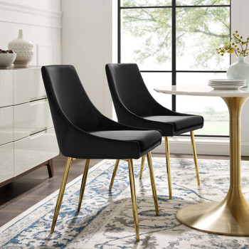Modway Viscount Performance Velvet Dining Chairs - Set of 2 EEI-3808-GLD-BLK Gold Black