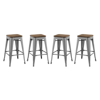 Modway Promenade Counter Stool Set of 4 EEI-3959-GME Gunmetal