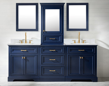 Design Element Milano 84" Double Sink Bathroom Vanity Modular Set in Blue ML-84MC-BLU