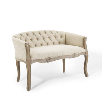 Modway Crown Vintage French Upholstered Settee Loveseat EEI-4003-BEI Beige