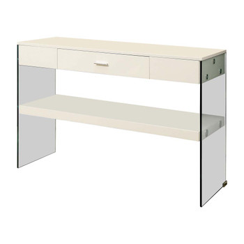 Furniture of America IDF-4451WH-S Beliza Contemporary Multi-Storage Sofa Table