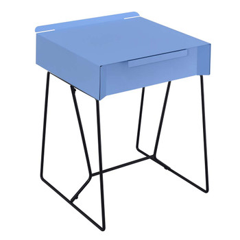 Furniture of America IDF-AC169BL Erika Mid-Century Modern 1-Drawer End Table in Blue