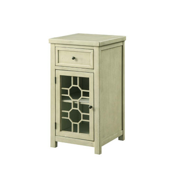 Furniture of America IDF-AC165WH Reims Transitional Multi-Storage End Table in Antique White