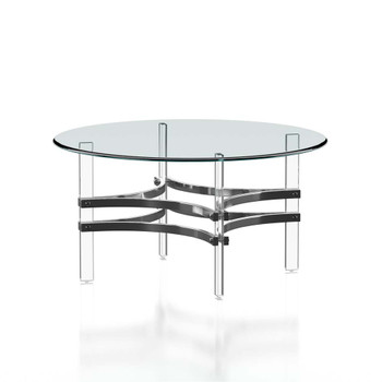 Furniture of America IDF-4350C Bilmar Glass Top Coffee Table