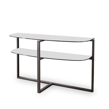 Furniture of America IDF-4352S-N Muria Glass Top Console Table