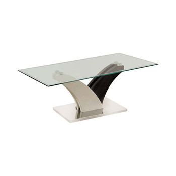 Furniture of America IDF-4244C Acarra Contemporary Glass Top Coffee Table