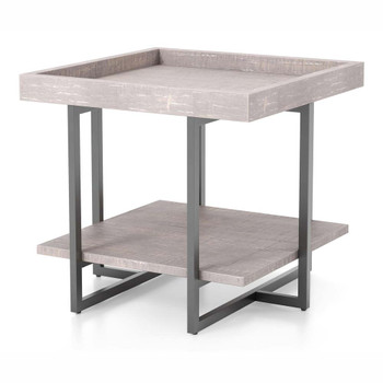 Furniture of America IDF-4369GY-E Humere Tray Top End Table in Antique Gray