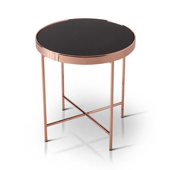 Furniture of America YNJ-16901C17-ET Matilda Contemporary Glass Top End Table