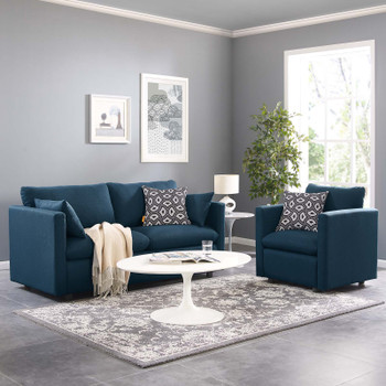 Modway Activate Upholstered Fabric Sofa and Armchair Set EEI-4045-AZU-SET Azure