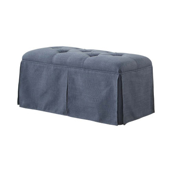 Furniture of America IDF-BN6176BL Troyes Transitional Button Tufted Bench in Blue