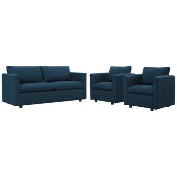 Modway Activate 3 Piece Upholstered Fabric Set EEI-4046-AZU-SET Azure