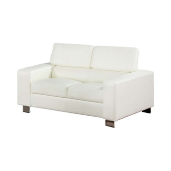 Furniture of America IDF-6336WH-LV Mirga Contemporary Upholstered Loveseat