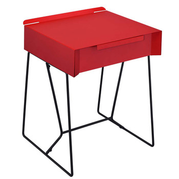 Furniture of America IDF-AC169RD Erika Mid-Century Modern 1-Drawer End Table in Red