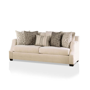Furniture of America IDF-3083-SF Quavo Upholstered Sofa in Ivory