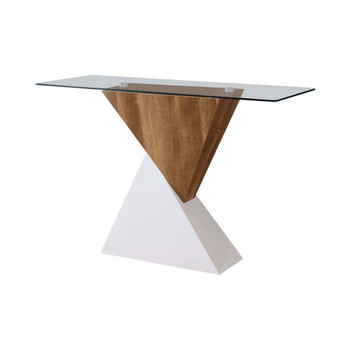 Furniture of America IDF-4746S Klyte Contemporary Glass Top Console Table