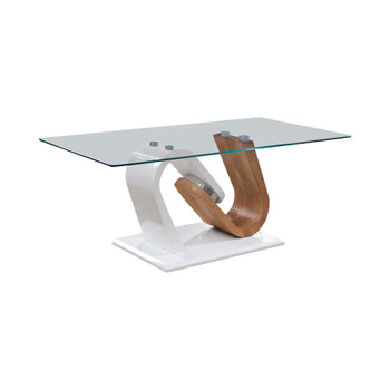 Furniture of America IDF-4748C Bronta Contemporary Glass Top Coffee Table