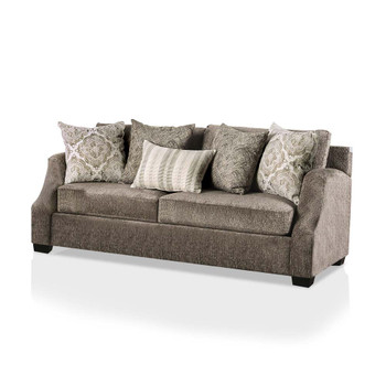 Furniture of America IDF-3082-SF Quavo Upholstered Sofa in Gray
