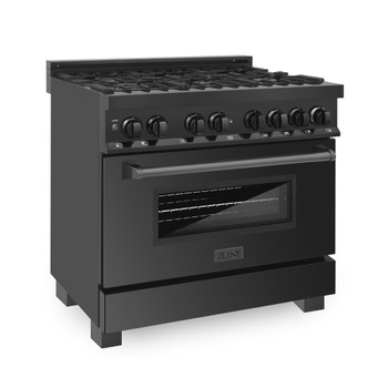 ZLINE 36" Black Stainless 4.6 cu.ft. 6 Gas Burner/Electric Oven Range (RAB-36)