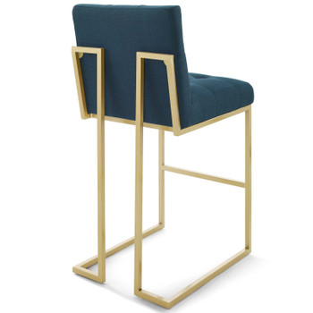 Modway Privy Gold Stainless Steel Performance Velvet Bar Stool Set of 2 EEI-4157-GLD-AZU Gold Azure