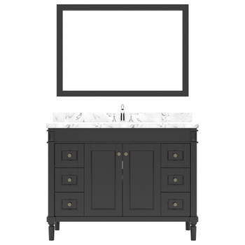 Virtu USA ES-40048-CMSQ-ES Tiffany 48" Bath Vanity in Espresso with Cultured Marble Quartz Top and Sink