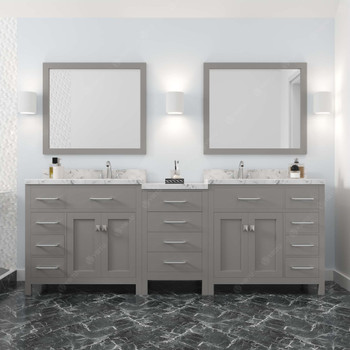 Virtu USA MD-2193-CMRO-CG Caroline Parkway 93" Bath Vanity in Gray with Cultured Marble Quartz Top