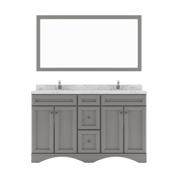 Virtu USA ED-25060-CMSQ-GR Talisa 60" Double Bath Vanity in Gray with Cultured Marble Quartz Top and Sinks