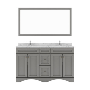 Virtu USA ED-25060-CMSQ-GR-001 Talisa 60" Double Bath Vanity in Gray with Cultured Marble Quartz Top and Sinks